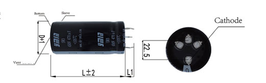 Bullhorn aina ya alumini capacitor electrolytic CN32